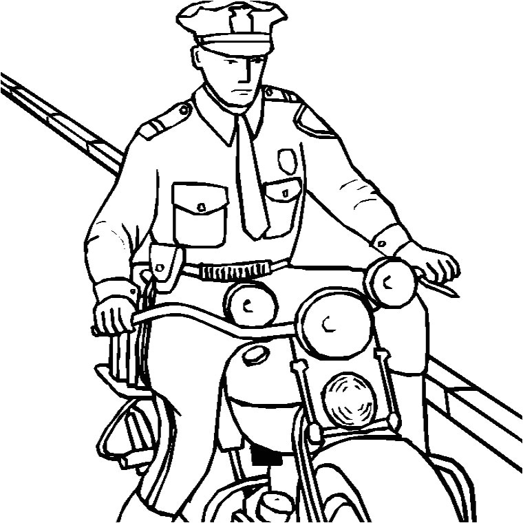 Coloriage Moto Police a Imprimer Gratuit