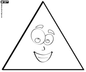 coloriage triangle avec yeux nez et bouche