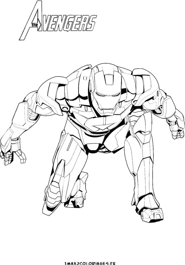 coloriage iron man avengers