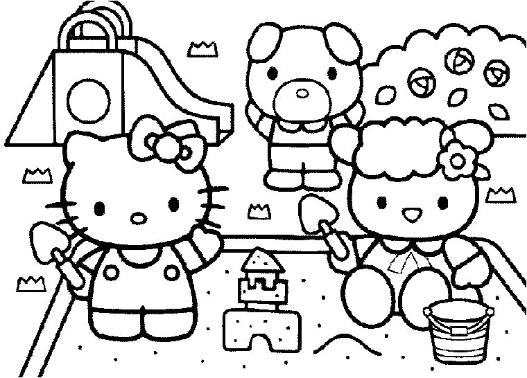 Hello Kitty En Ligne   colorier Voir le dessin Voir le dessin Voir le dessin