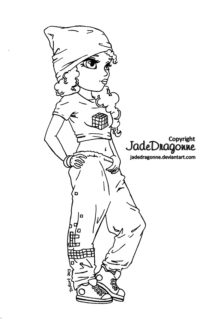 Hip Hop Dancer Lineart by JadeDragonneviantart on deviantART
