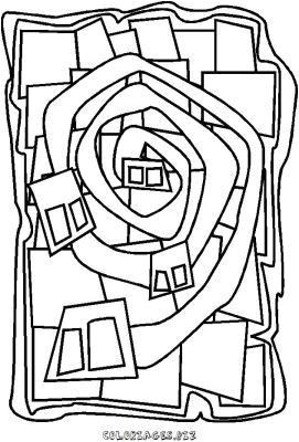 Hundertwasser coloring page