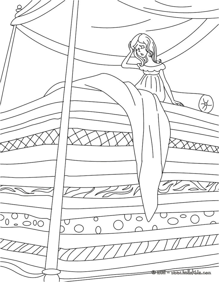 The Princess and the Pea coloring page You don t need your crayons anymore Now you can color online this The Princess and the Pea coloring page and