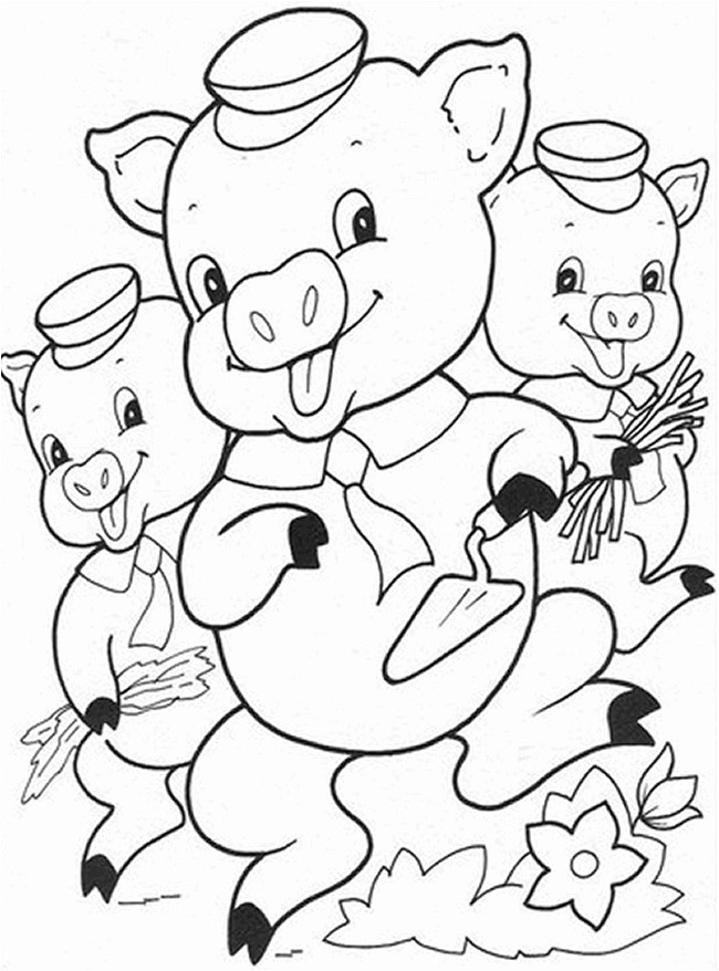 Coloriage et Exercices Des livres et des enfants Populaire trois petits cochons colorier