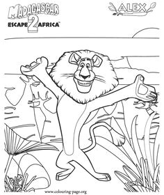 Free Printable madagascar 3 Alex the Lion coloring pages for kids