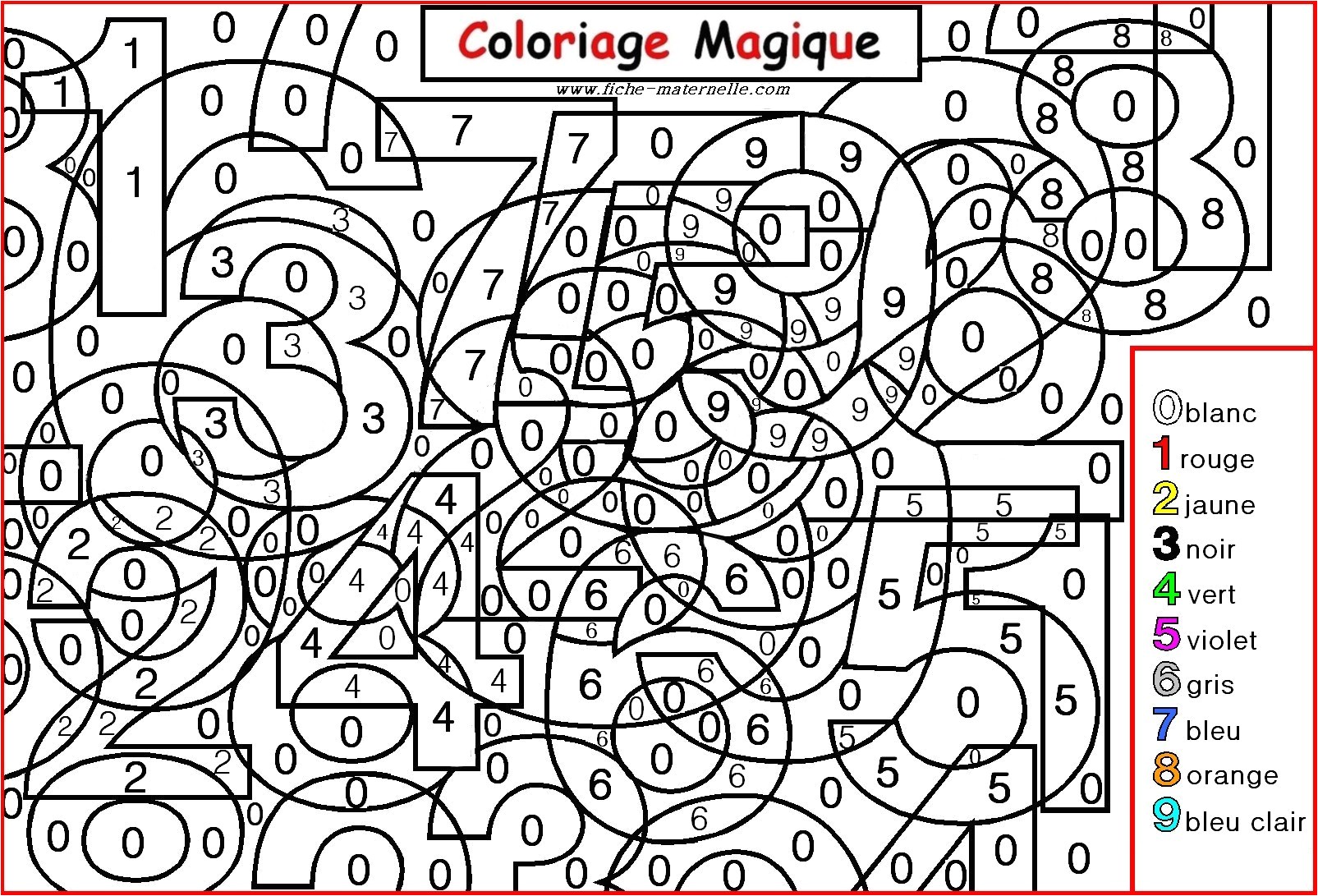 Imprimer Coloriage Magique 1 