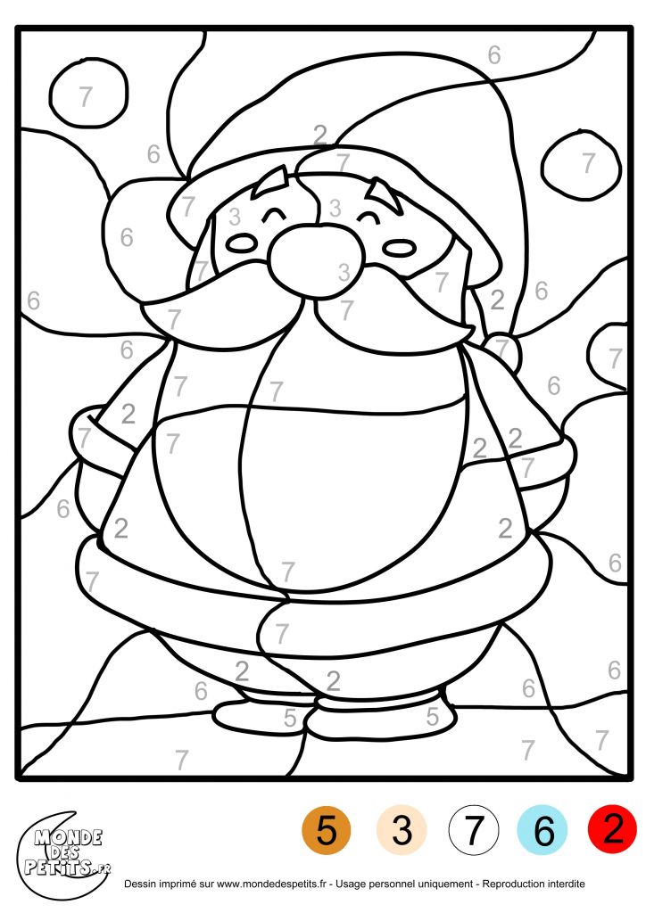 Coloriage magique de Noël pour les classes de PS et MS