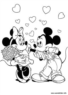 Dessin en couleurs   imprimer Personnages cél¨bres Walt Disney Mickey Mouse Minnie Mouse numéro porcelaine enfants Pinterest