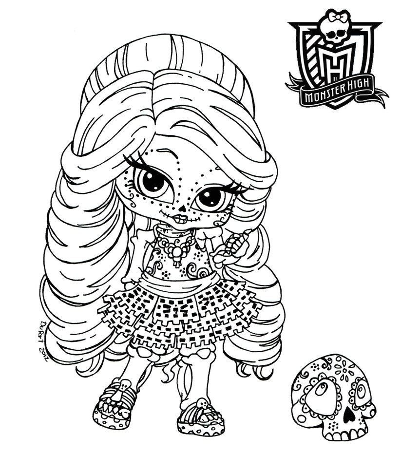 Part of the Monster High linearts serie I know Skelita doesn t have any pet but I thought a baby should always have at least an imaginary friend