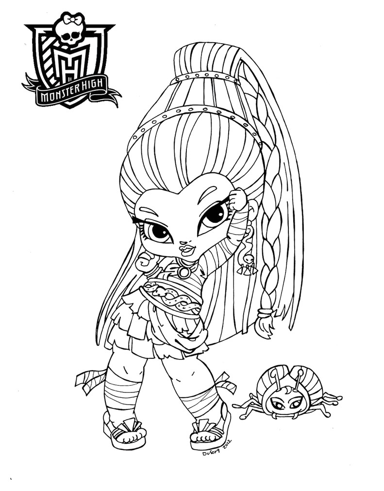 Coloriage A Imprimer Monster High Catty Noir Bebe Baby Belle Coloring Pages
