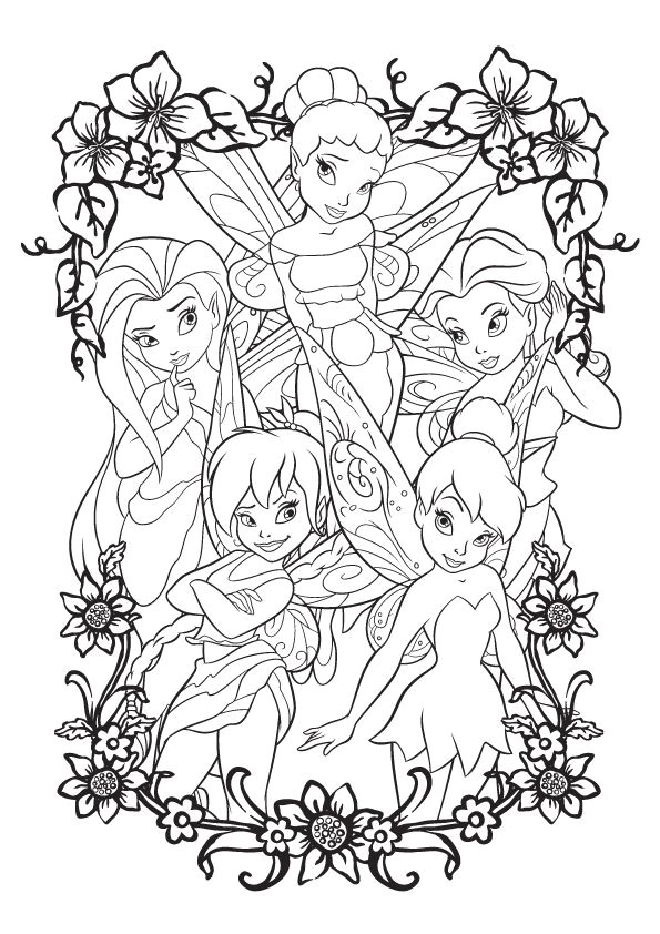 Disney Coloring Page Free Disney Fairies Coloring Pages