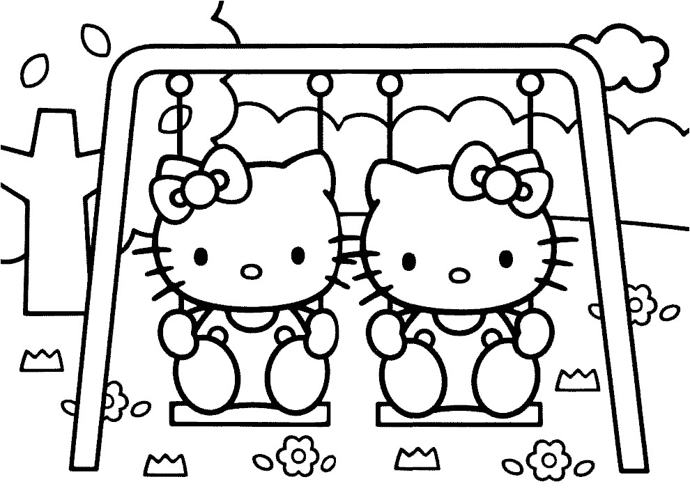 Coloriage De Hello Kitty A Imprimer