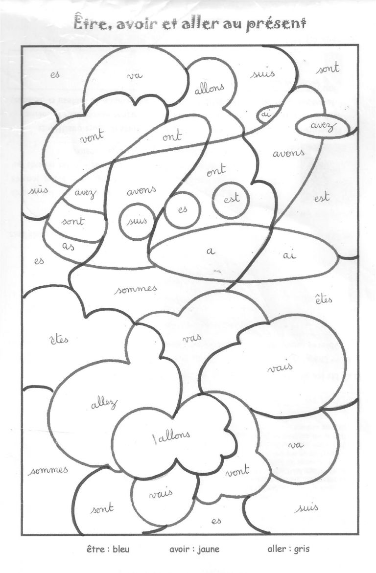 Coloriage Numerique Coloriage Magique Verbe Etre Au Présent Conjugaison