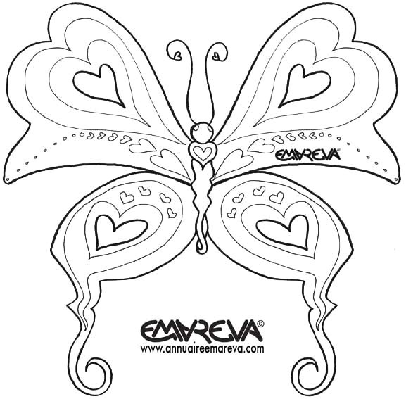 coloriage papillon coeur