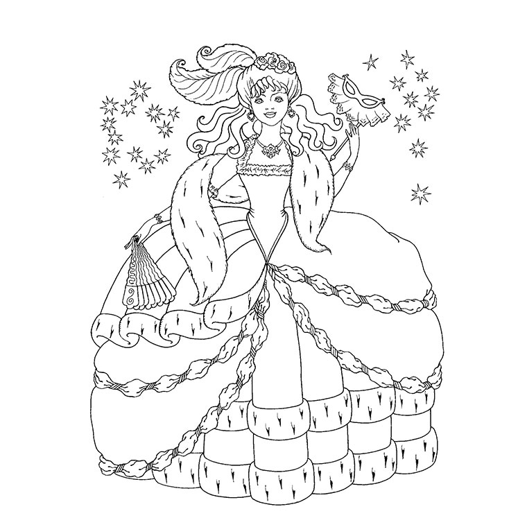 coloriage princesse robe de reine
