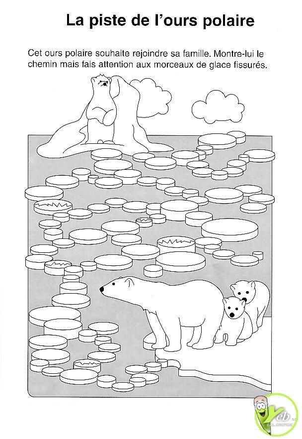 coloriage la piste de l ours polaire