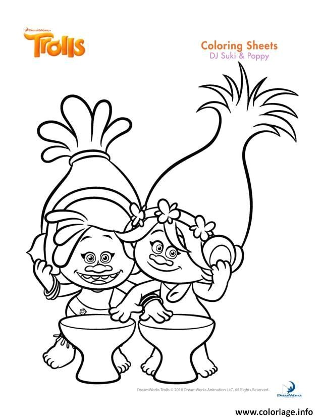 Coloriage Dj Suki Poppy Trolls Dessin   Imprimer