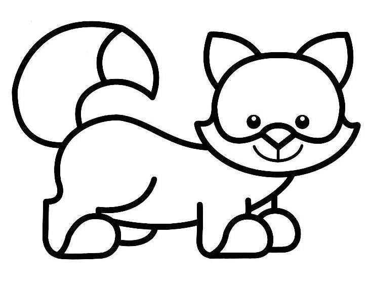 Chat 2 dessins colorier pour enfants for Coloriage pour enfant de 2 ans