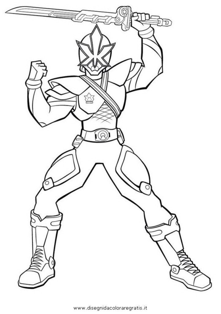 Free Power Rangers Samurai Superheroes Coloring Page For Kids