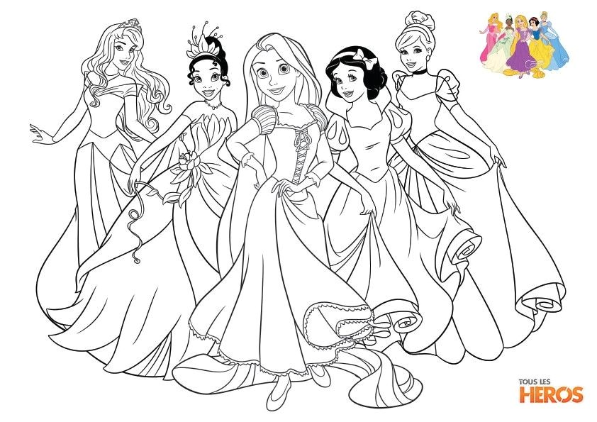 coloriages les princesses disney Tous les Heros