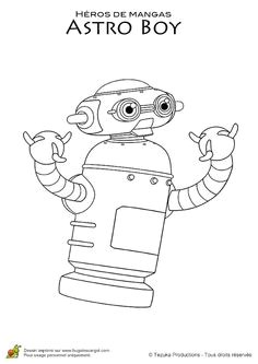 Ce petit robot du manga Astro Boy est   colorier