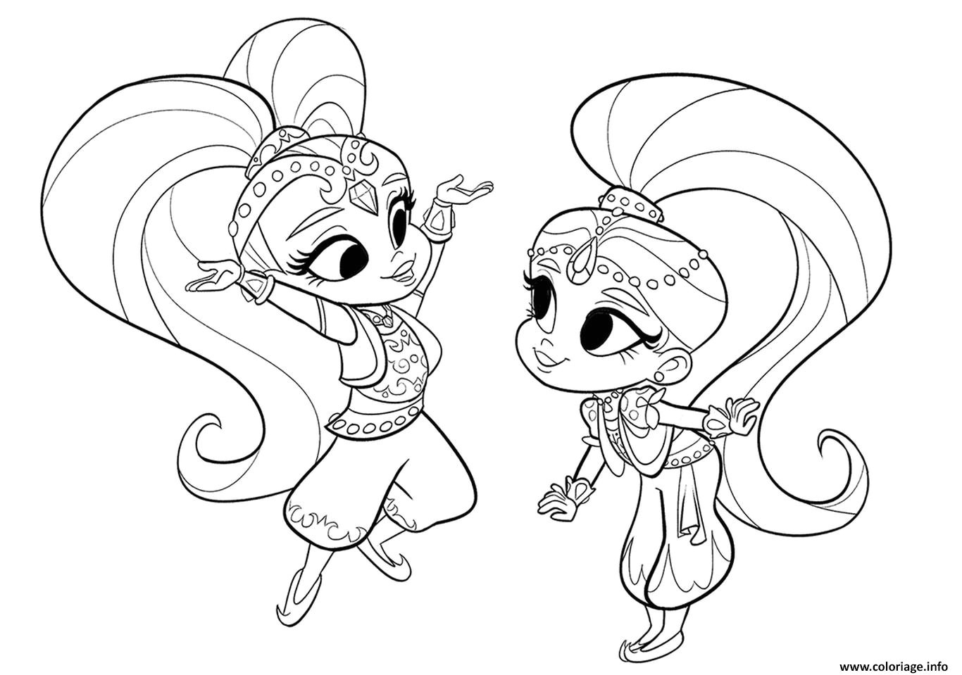 Coloriage de shimmer et shine