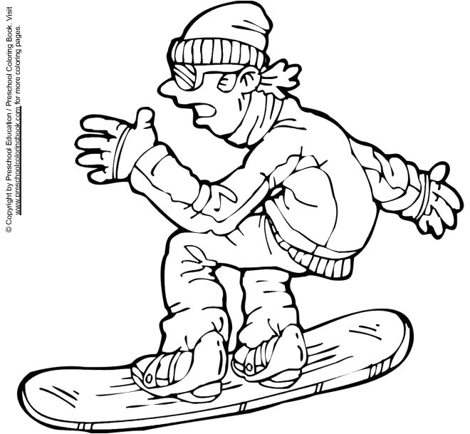 coloriage snowboard planche a neige 8 [129 83