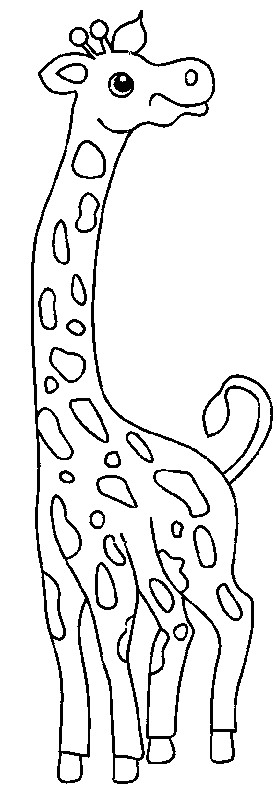 Dessin de girafe avec des taches a colorier