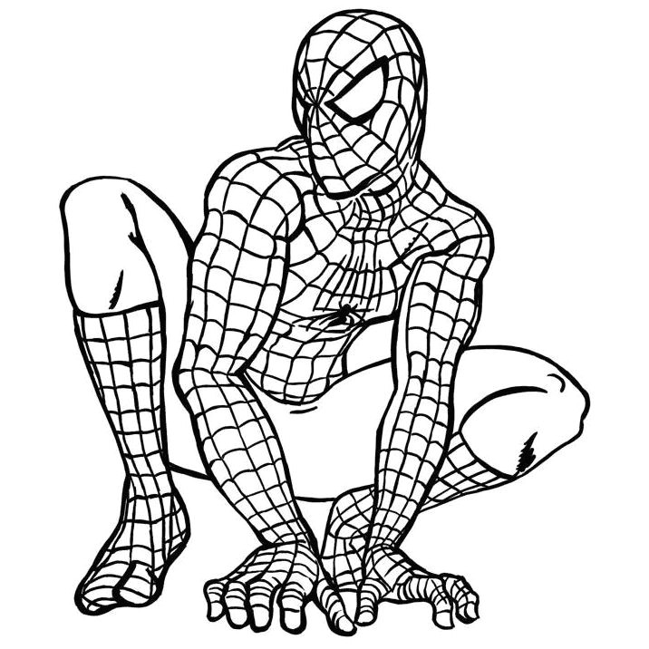 Classic Spiderman colouring page