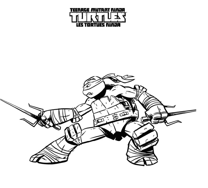 dessin de coloriage tortue ninja gratuit cp