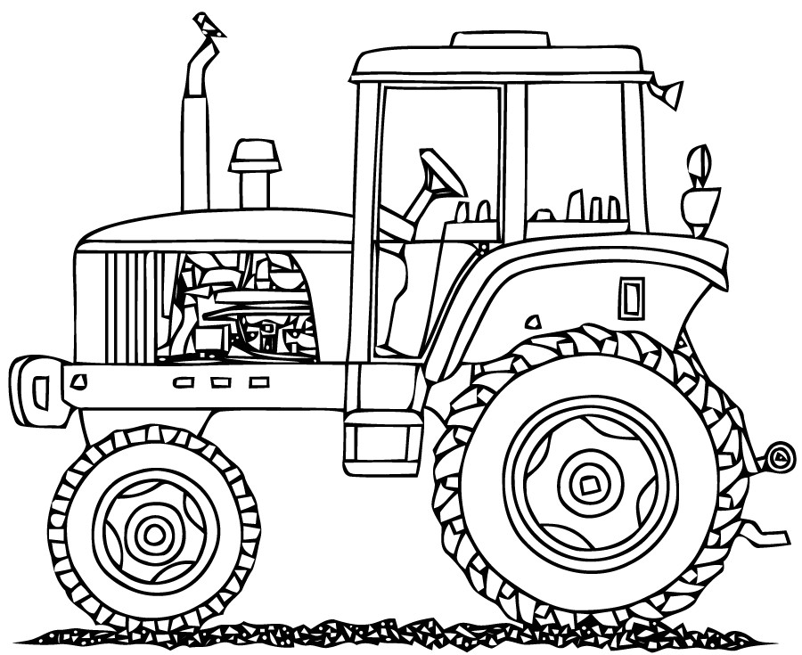 dessin de coloriage Tracteur gratuit CP
