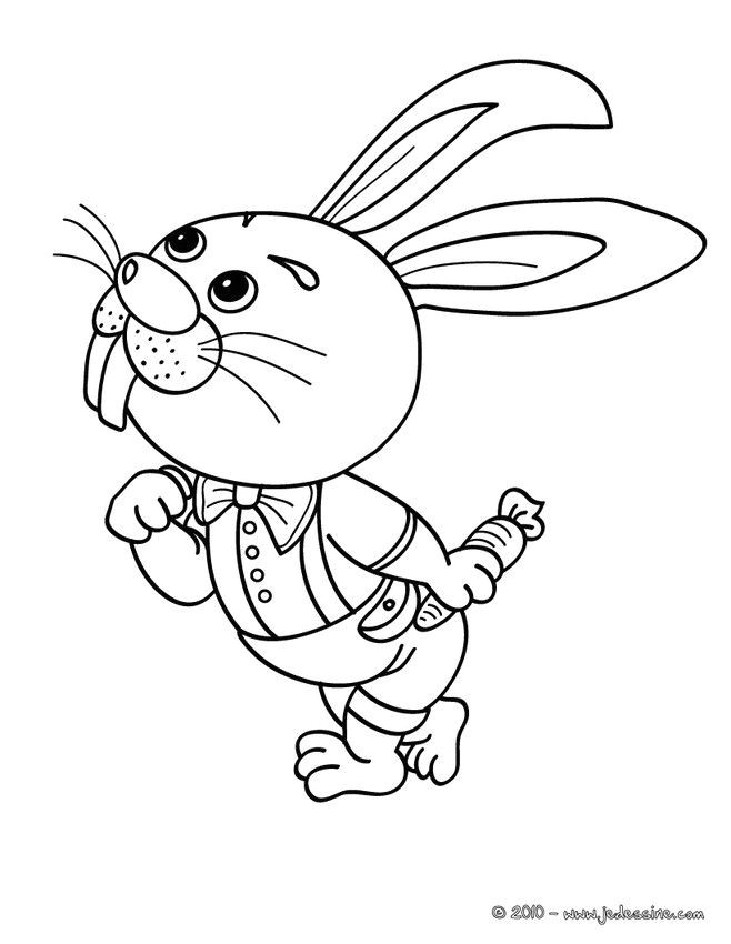 Un joli coloriage d un lapin en costume Trop chou pour les enfants
