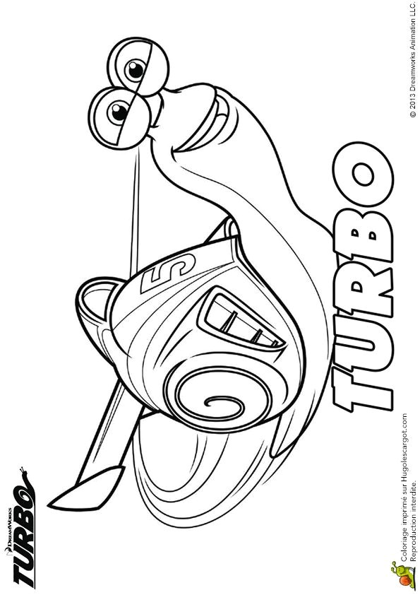 Belle illustration   colorier de Turbo l escargot rally