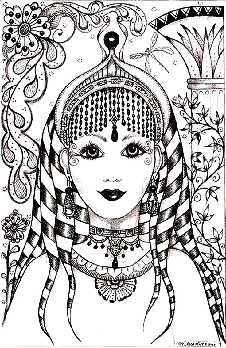 Woman face india inspiration From the gallery India Coloriages Pour AdultesLivres  ColorierVisage De FemmeTaj