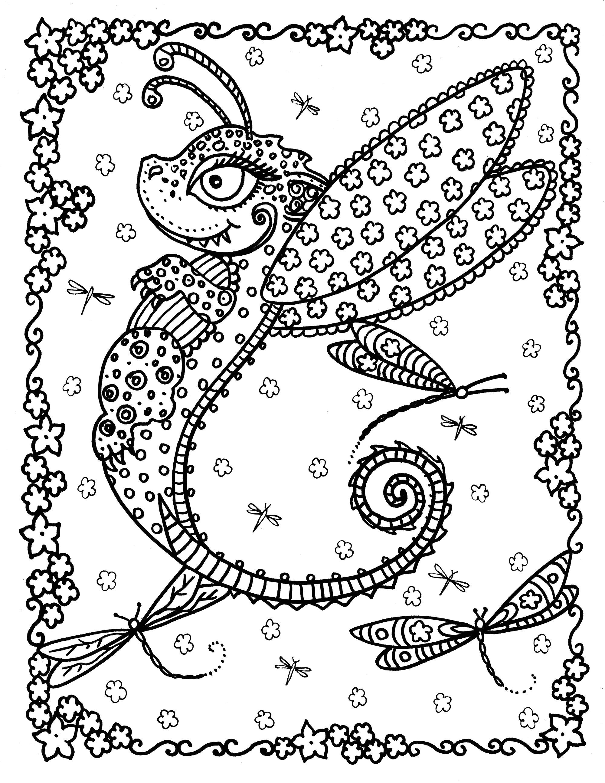 Coloriage Dragon papillon prends tes crayons de couleurs tes feutres ou un peu de peinture pour ce coloriage Dragon papillon   imprimer et gratuit