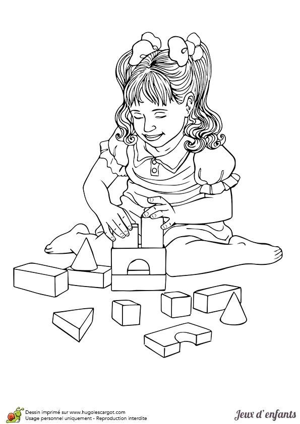 Coloriage jeux des enfants les cubes