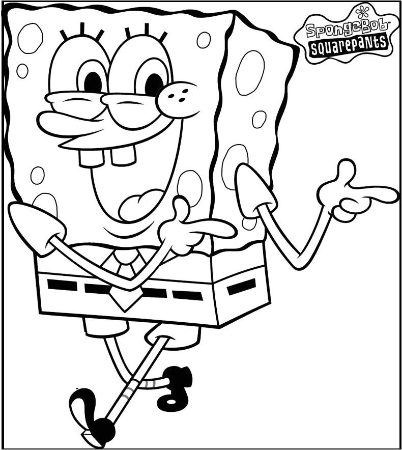 Spongebob Very Stylish coloring picture for kids