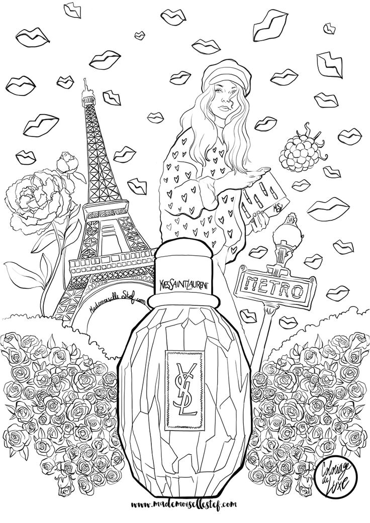 Coloriage parfum Parisienne Yves Saint Laurent