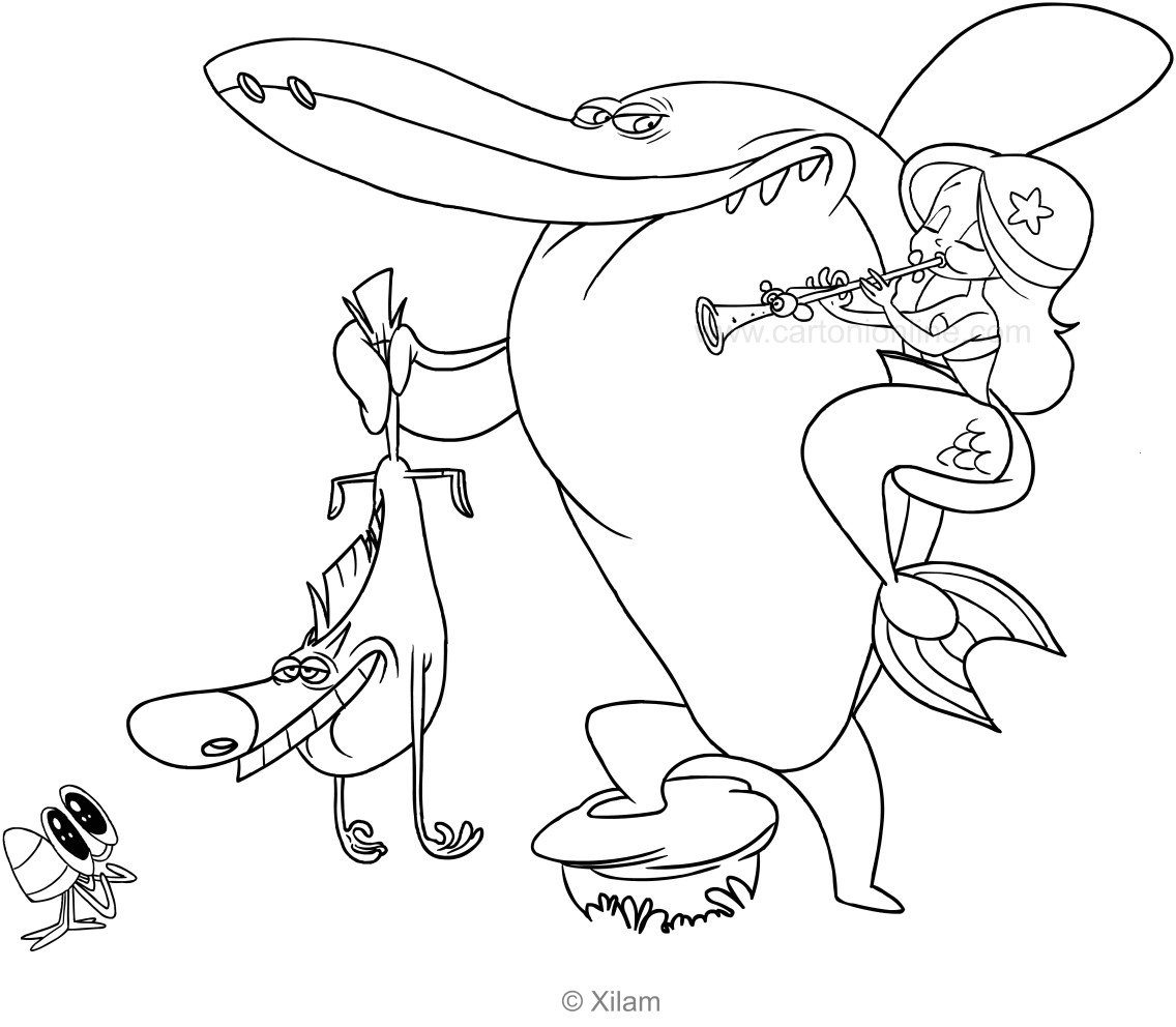 Zig and sharko coloring pages Zig and sharko coloring pages