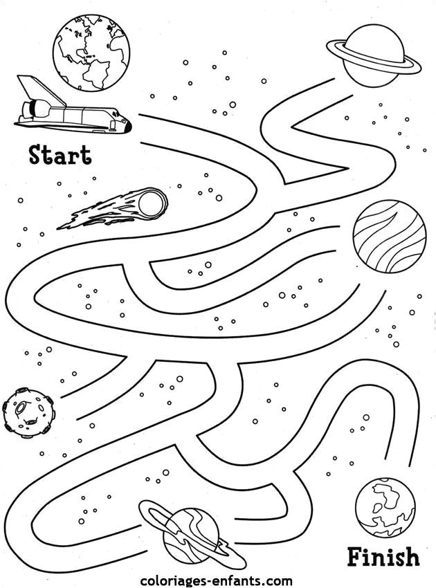Space theme Space themed maze Small motor skills practice ðâ ððâ ð¥ð ðâ­ ðð½