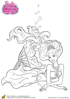 Coloriage d une belle illustration de la Barbie de Perles Lumina