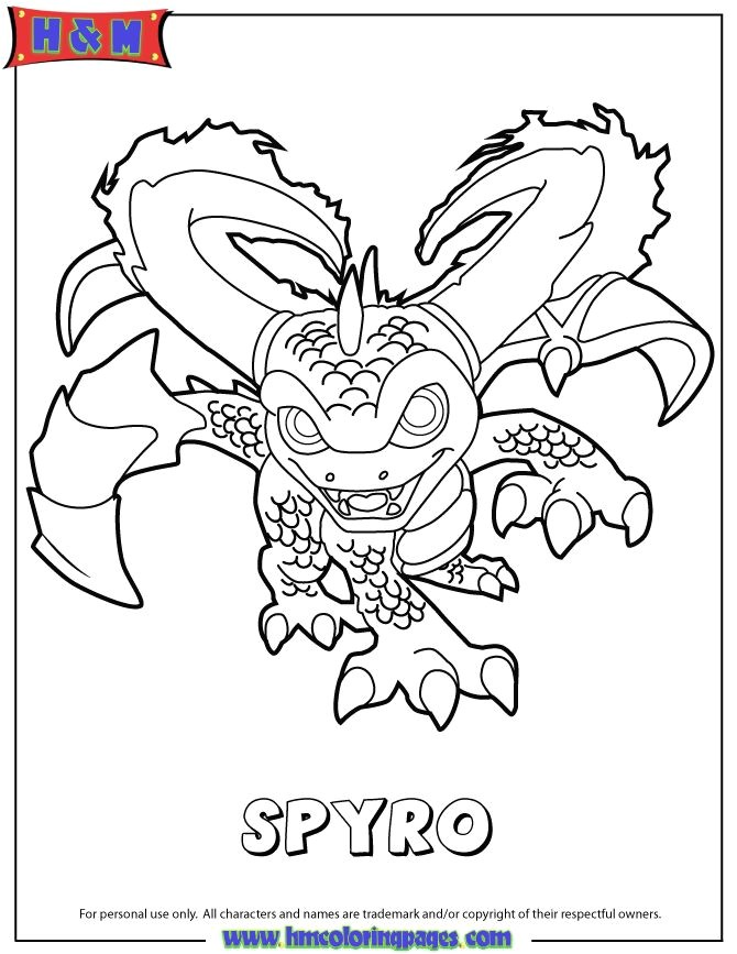Skylanders Swap Force Magic Spyro Coloring Page