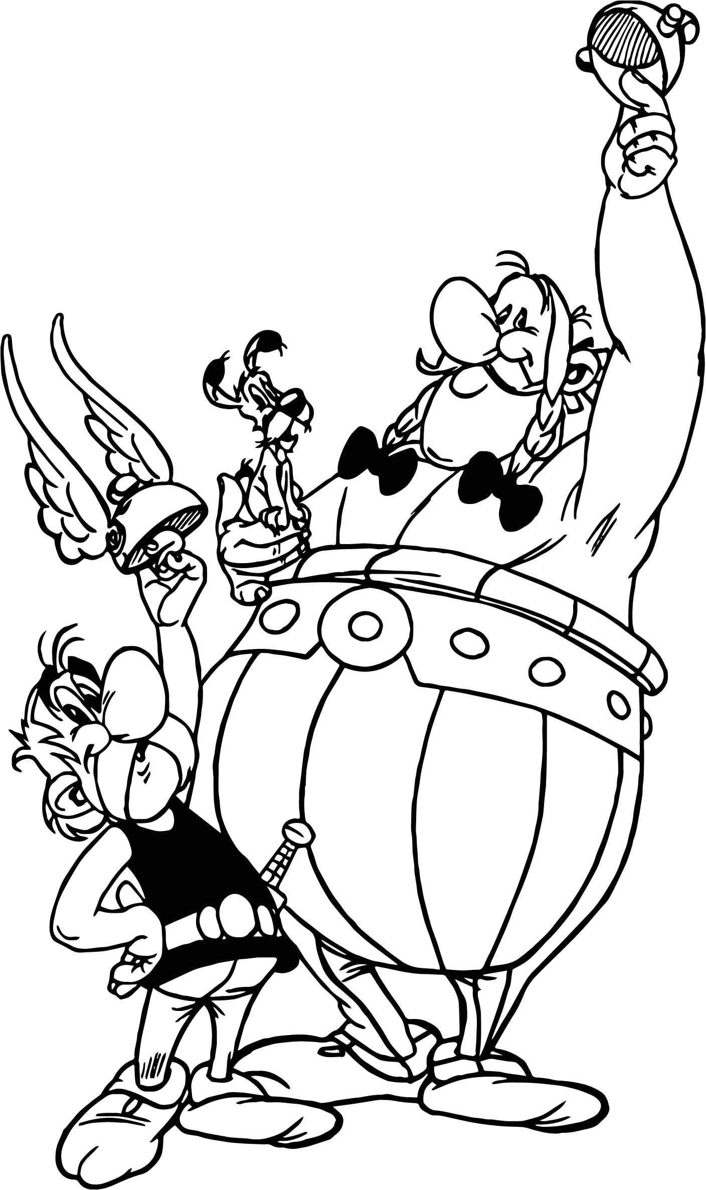 awesome Asterix Obelix Dog Winner Coloring Page