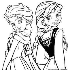 Coloriage Elsa et Anna Reine des neiges Dessin   Imprimer