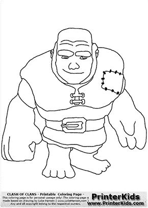Clash Clans Giant Coloring Page