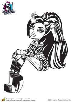 Pose assise de Clawdeen Wolf coloriage Monster High