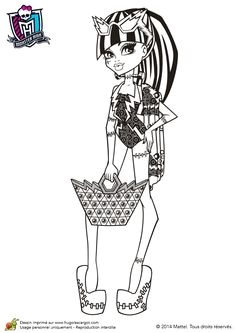 Coloriage monster high frankie stein a la plage
