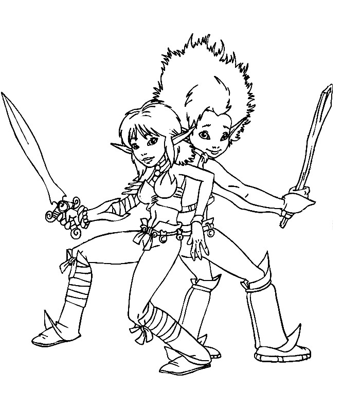 coloriage Arthur et les Minimoys avec selenia qui battent