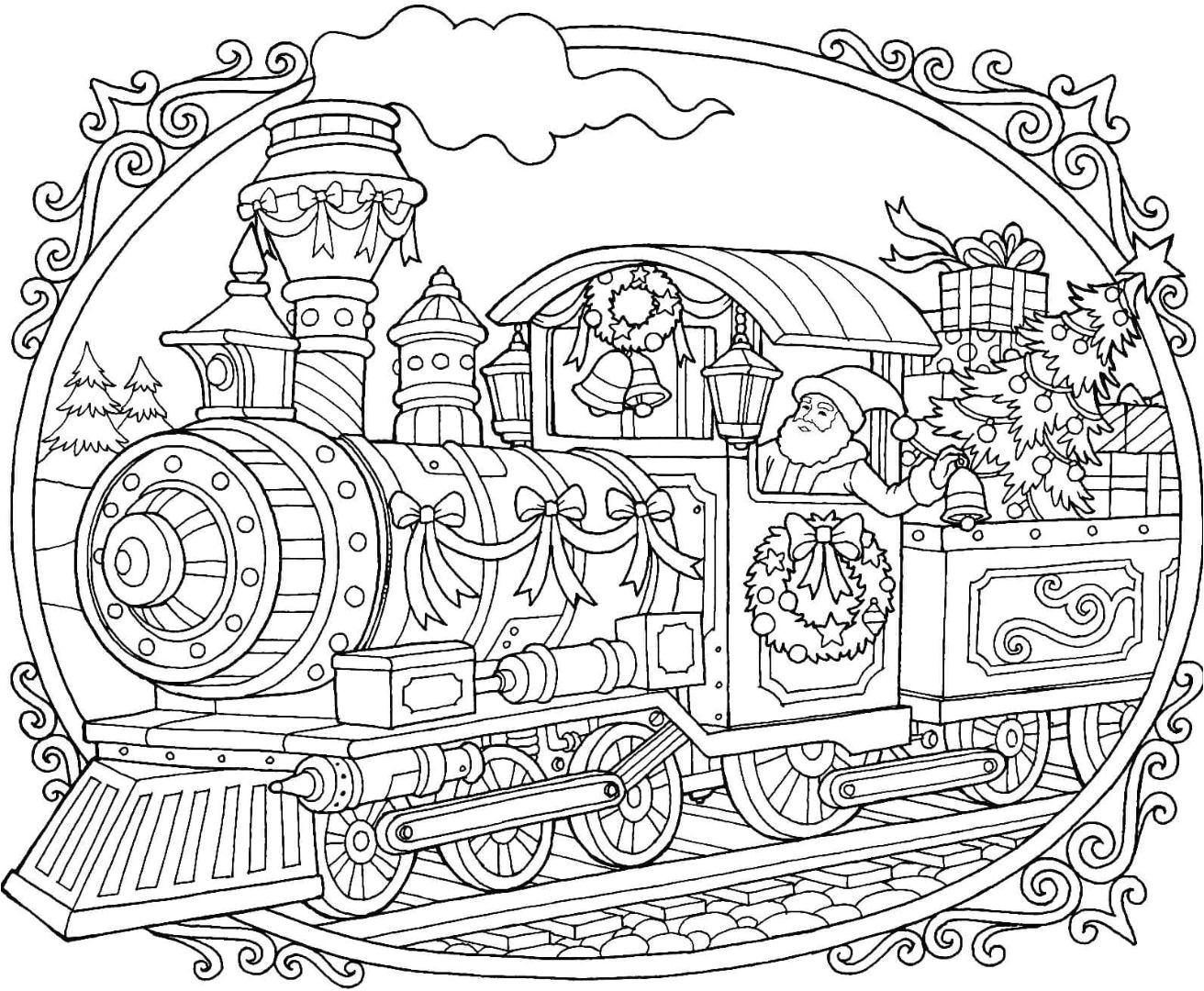 Christmas Train Coloring Page Coloriage De NoelColoriage