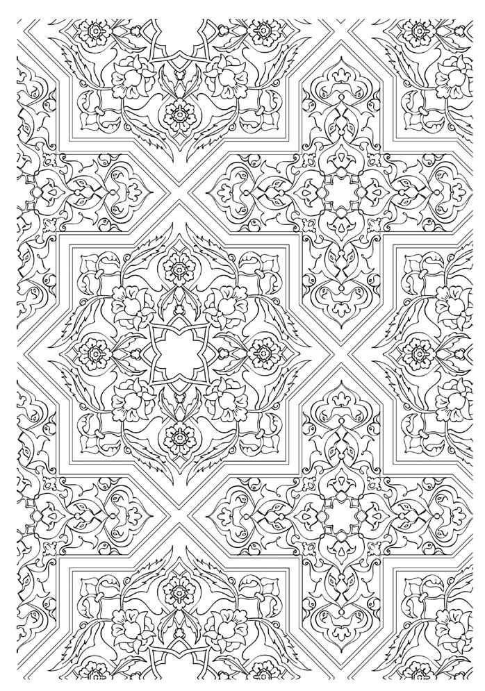 coloriage pour adulte anti stress Décor 1001 nuits a imprimer